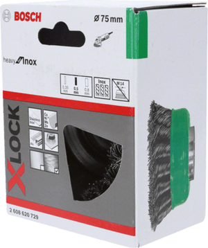 New Genuine Bosch 2608620729 X-LOCK Heavy for Inox Cup Brush, Knotted Wire For