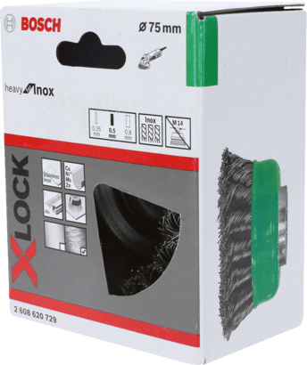 New Genuine Bosch 2608620729 X-LOCK Heavy for Inox Cup Brush, Knotted Wire For