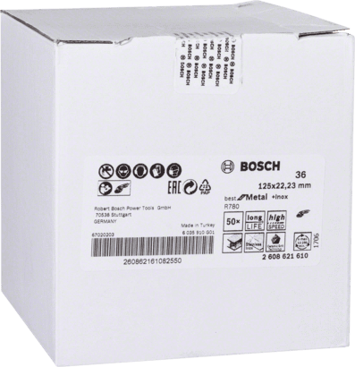 New Genuine Bosch 2608621610 R780 Best for Metal and Inox Fibre Sanding Disc