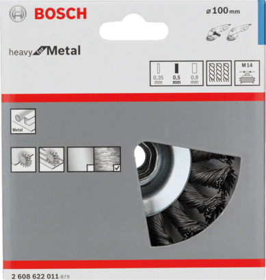 New Genuine Bosch 2608622011 Heavy for Metal Bevel Brush, Knotted Wire For