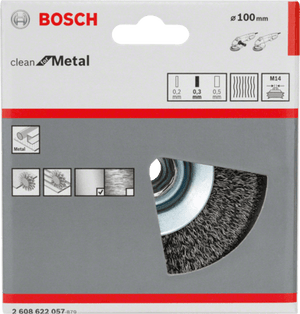 New Genuine Bosch 2608622057 Clean for Metal Bevel Brush, Crimped Wire For