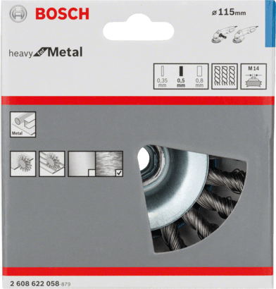 New Genuine Bosch 2608622058 Heavy for Metal Bevel Brush, Knotted Wire For