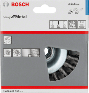New Genuine Bosch 2608622058 Heavy for Metal Bevel Brush, Knotted Wire For