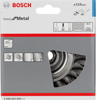 New Genuine Bosch 2608622059 Heavy for Metal Wire Wheel, Knotted Wire For small