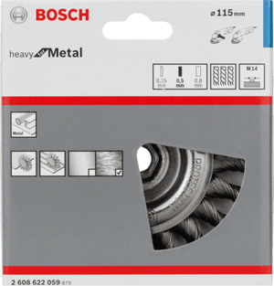 New Genuine Bosch 2608622059 Heavy for Metal Wire Wheel, Knotted Wire For small