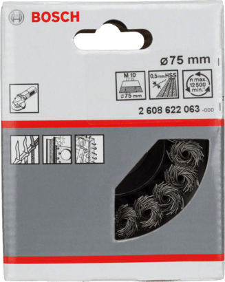New Genuine Bosch 2608622063 Heavy for Metal Wire Cup Brush, Knotted Wire For