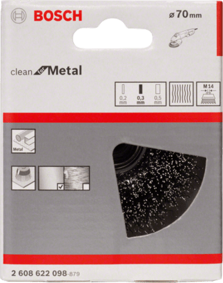 New Genuine Bosch 2608622098 Clean for Metal Wire Cup Brush, Crimped Wire For