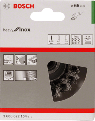 New Genuine Bosch 2608622104 Heavy for Inox Wire Cup Brush, Knotted Wire For