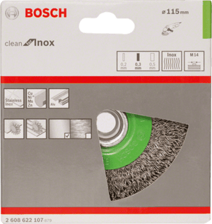 New Genuine Bosch 2608622107 Clean for Inox Wire Wheel, Crimped Wire For small