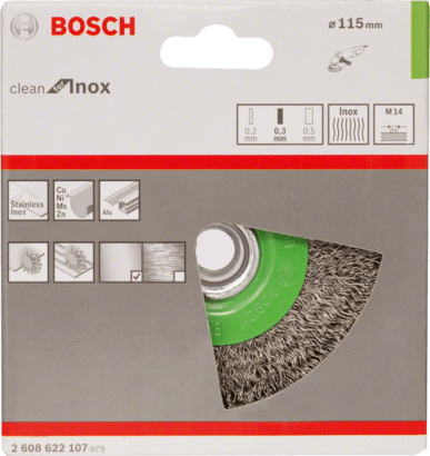 New Genuine Bosch 2608622107 Clean for Inox Wire Wheel, Crimped Wire For small