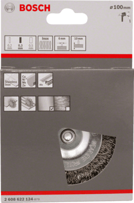 New Genuine Bosch 2608622124 Wire Wheel, Crimped Wire For rotary