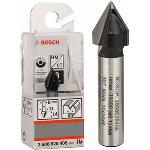 New Genuine Bosch 2608628406 Standard for Wood V-Groove Bit