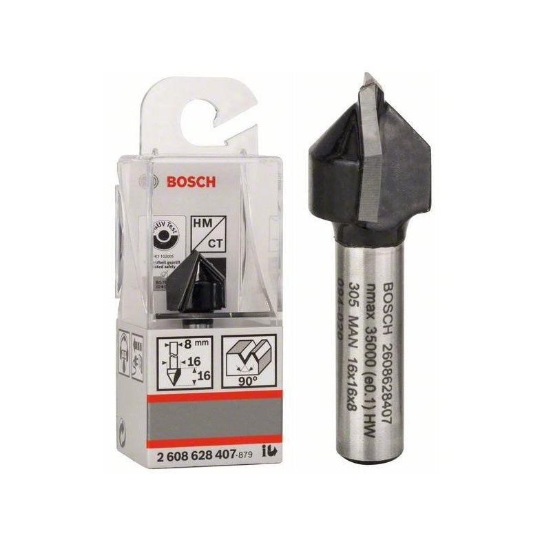 New Genuine Bosch 2608628407 Standard for Wood V-Groove Bit