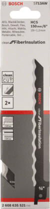 New Genuine Bosch 2608635521 S 713 AW Clean for Fibre Insulation Reciprocating