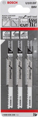 New Genuine Bosch 2608636236 U 101 BF Clean for Hard Wood Jigsaw Blade For