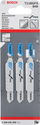 New Genuine Bosch 2608636498 T 118 GFS Basic for Stainless Steel Jigsaw Blade
