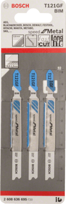 New Genuine Bosch 2608636695 T 121 GF Speed for Metal Jigsaw Blade For jigsaws