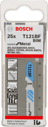 New Genuine Bosch 2608636703 T 121 BF Speed for Metal Jigsaw Blade For jigsaws