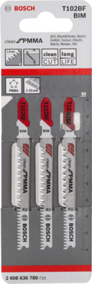 New Genuine Bosch 2608636780 T 102 BF Clean for PMMA Jigsaw Blade For jigsaws