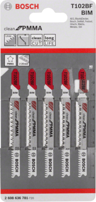 New Genuine Bosch 2608636781 T 102 BF Clean for PMMA Jigsaw Blade For jigsaws