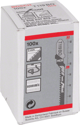 New Genuine Bosch 2608637879 T 119 BO Basic for Wood Jigsaw Blade For jigsaws