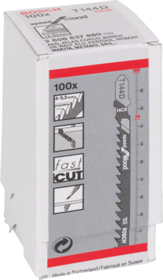 New Genuine Bosch 2608637880 T 144 D Speed for Wood Jigsaw Blade