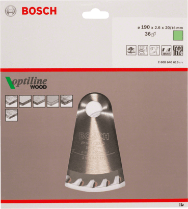 New Genuine Bosch 2608640612 Optiline Wood Circular Saw Blade