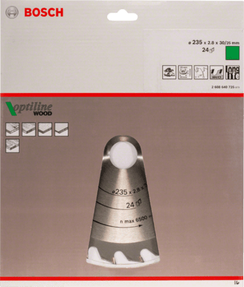 New Genuine Bosch 2608640725 Optiline Wood Circular Saw Blade