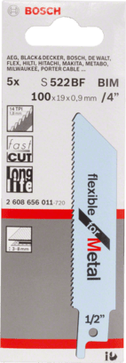 New Genuine Bosch 2608656011 S 522 BF Flexible for Metal Reciprocating Saw