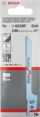 New Genuine Bosch 2608656253 S 422 BF Flexible for Metal Reciprocating Saw