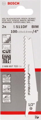 New Genuine Bosch 2608657722 S 511 DF Flexible for Wood and Metal Reciprocating