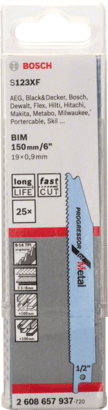 New Genuine Bosch 2608657937 S 123 XF Progressor for Metal Reciprocating Saw