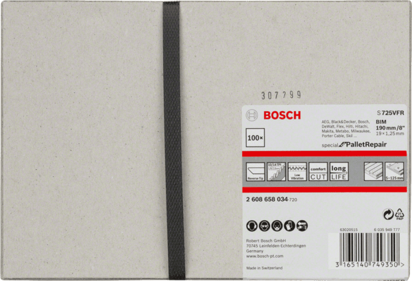 New Genuine Bosch 2608658034 S 725 VFR Special for Pallet Repair Reciprocating