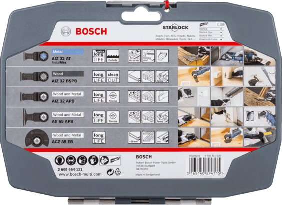 New Genuine Bosch 2608664131 Starlock Best of Cutting Set, 5‐Piece