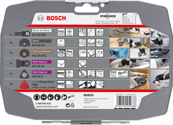 New Genuine Bosch 2608664624 Renovation Set for Multi-Tools, 8-Piece For