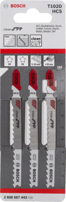 New Genuine Bosch 2608667443 T 102 D Clean for PP Jigsaw Blade For jigsaws