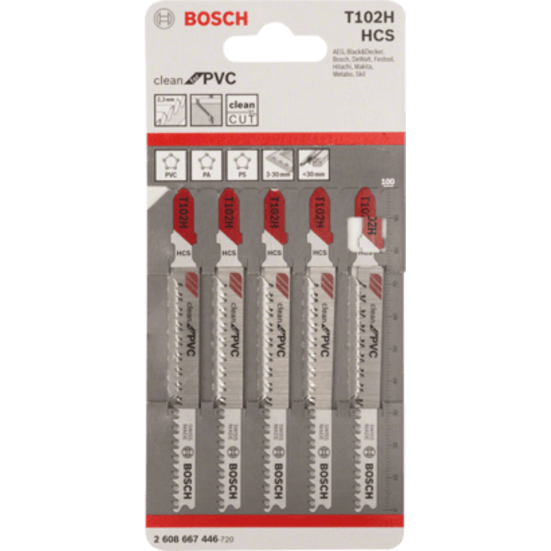 New Genuine Bosch 2608667446 T 102 H Clean for PVC Jigsaw Blade For jigsaws