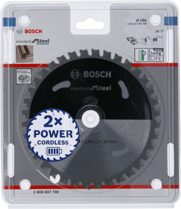 New Genuine Bosch 2608837746 Standard for Steel Circular Saw Blade For Cordless