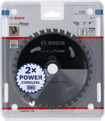 New Genuine Bosch 2608837749 Standard for Steel Circular Saw Blade For Cordless