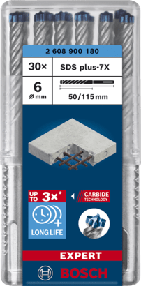 New Genuine Bosch 2608900180 EXPERT SDS plus-7X Hammer Bits For rotary hammer