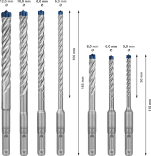 New Genuine Bosch 2608900195 EXPERT SDS plus-7X Hammer Bit Sets For rotary