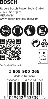 New Genuine Bosch 2608900203 EXPERT SDS max-8X Hammer Bits For rotary hammer