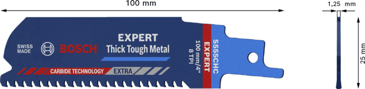 New Genuine Bosch 2608900364 EXPERT Thick Tough Metal S555CHC Blades For