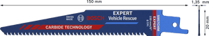 New Genuine Bosch 2608900379 EXPERT Vehicle Rescue S957CHM Blades For