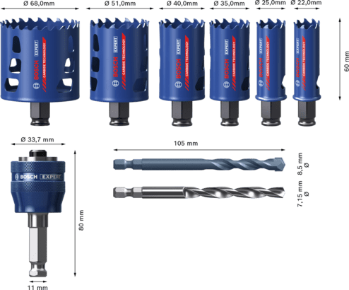 New Genuine Bosch 2608900446 EXPERT Multi Material PC Plus Universal Hole Saw