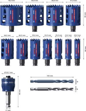 New Genuine Bosch 2608900447 EXPERT Multi Material PC Plus Universal Hole Saw