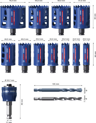 New Genuine Bosch 2608900447 EXPERT Multi Material PC Plus Universal Hole Saw