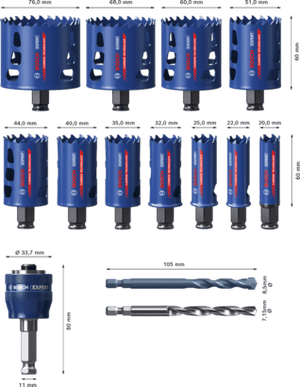 New Genuine Bosch 2608900448 EXPERT Tough Material Hole Saw Sets