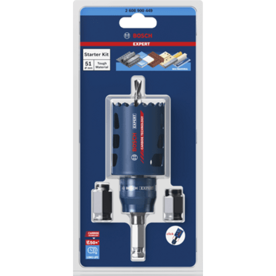 New Genuine Bosch 2608900449 EXPERT Multi Material PC Plus Starter Hole Saw Set