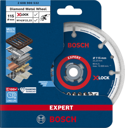 New Genuine Bosch 2608900532 EXPERT Diamond Metal Wheel X-LOCK Cutting Disc